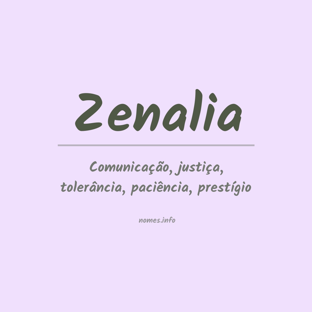 Significado do nome Zenalia