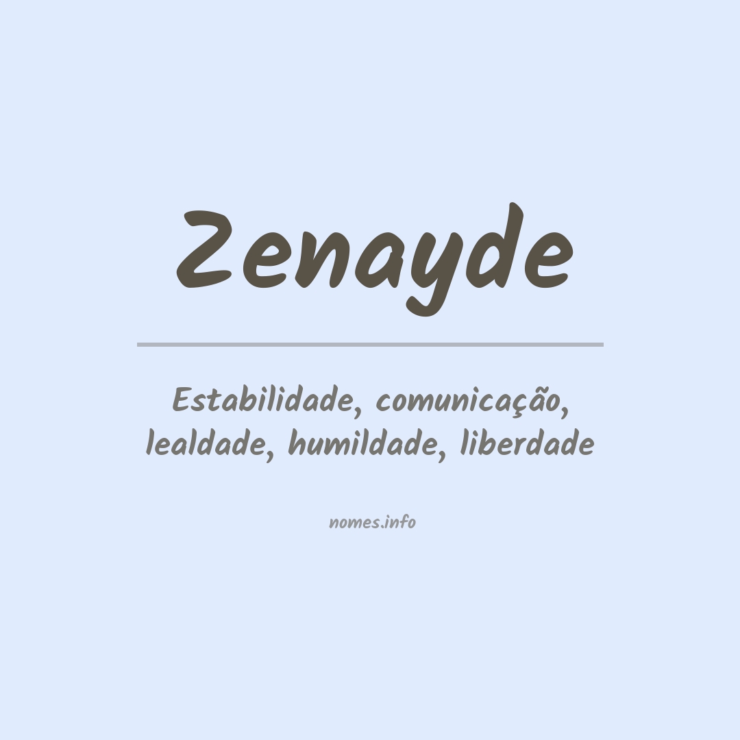Significado do nome Zenayde