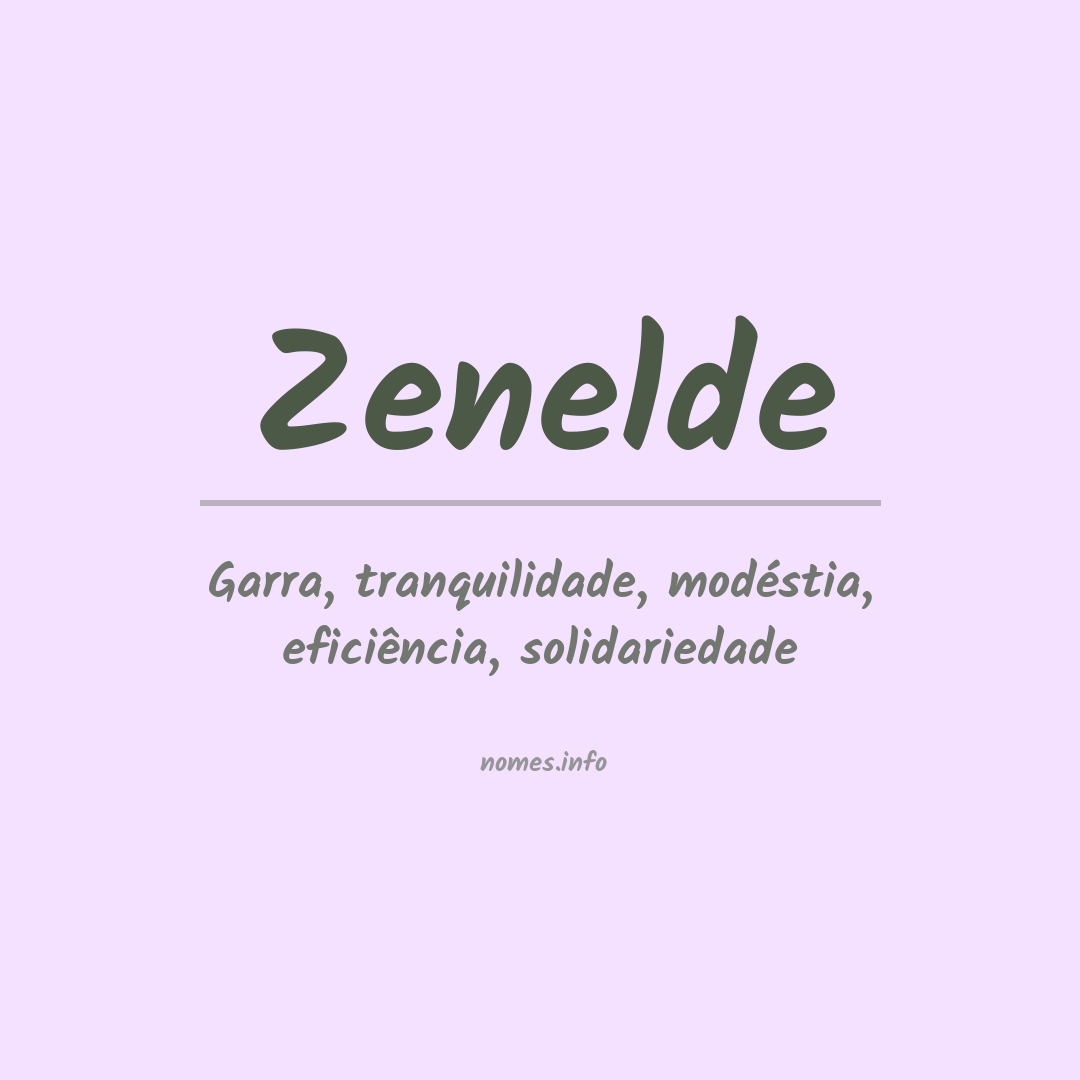 Significado do nome Zenelde