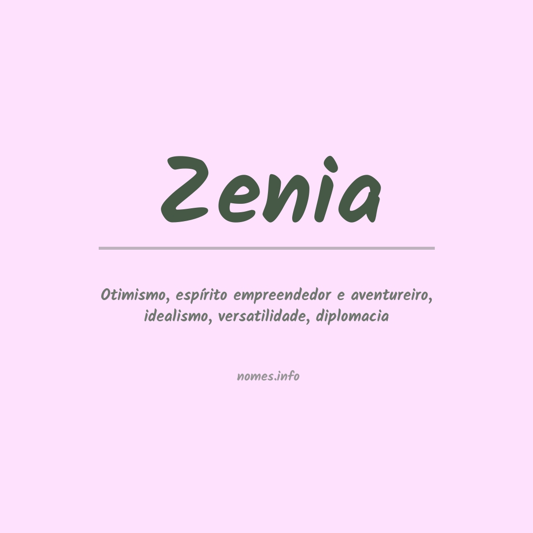 Significado do nome Zenia