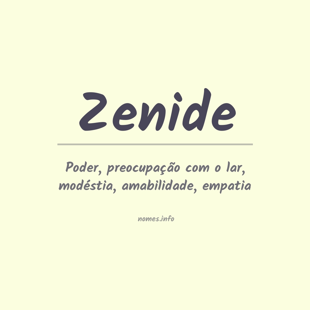 Significado do nome Zenide