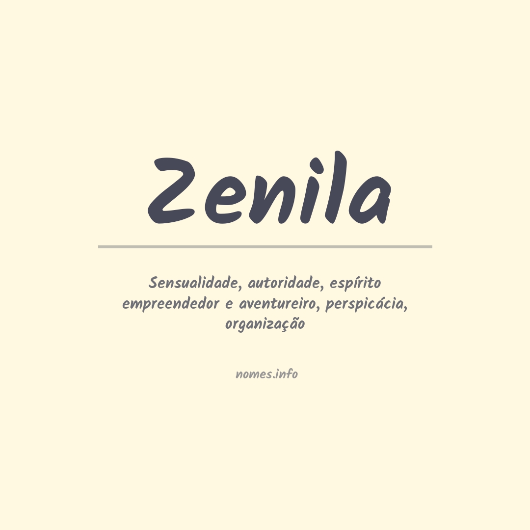 Significado do nome Zenila