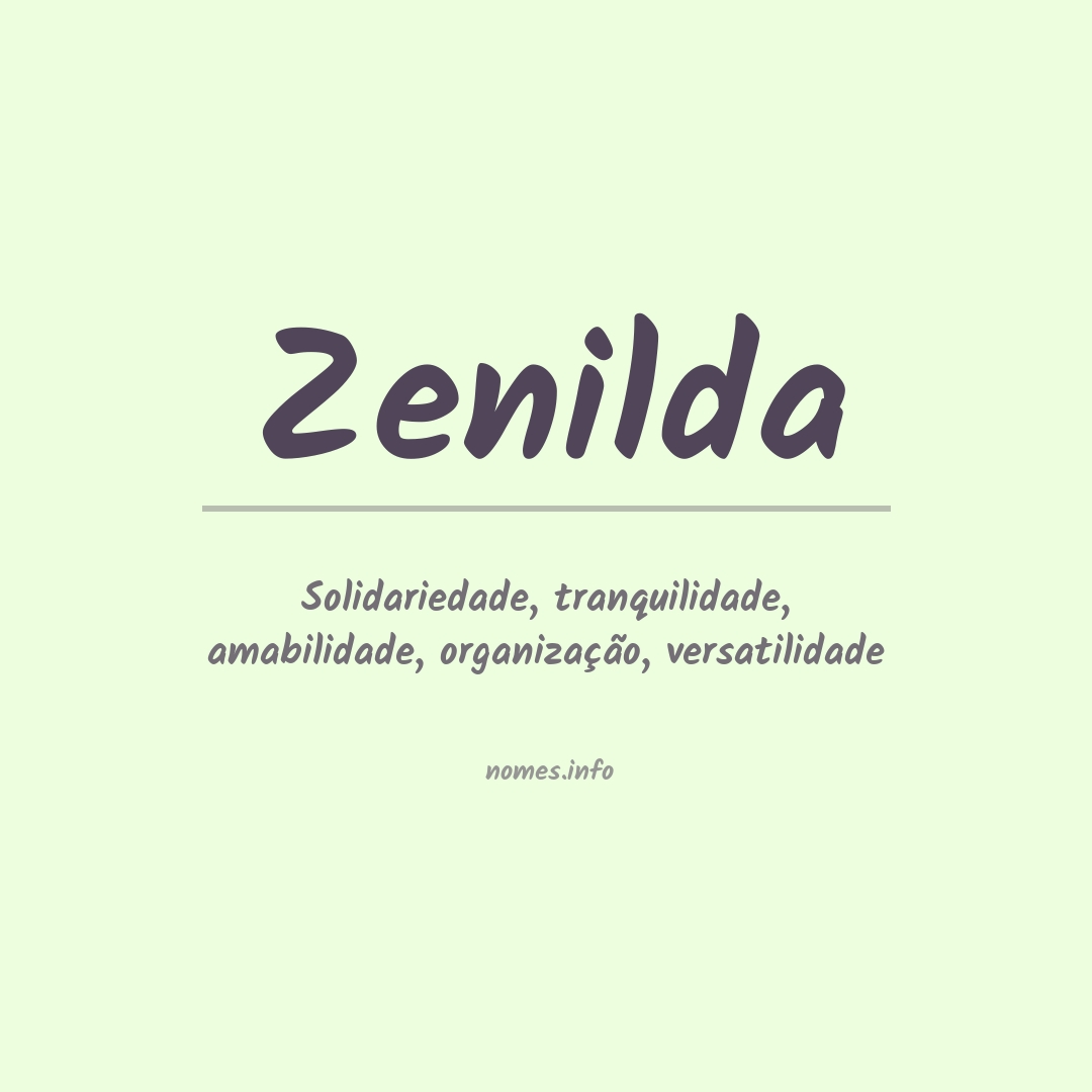 Significado do nome Zenilda