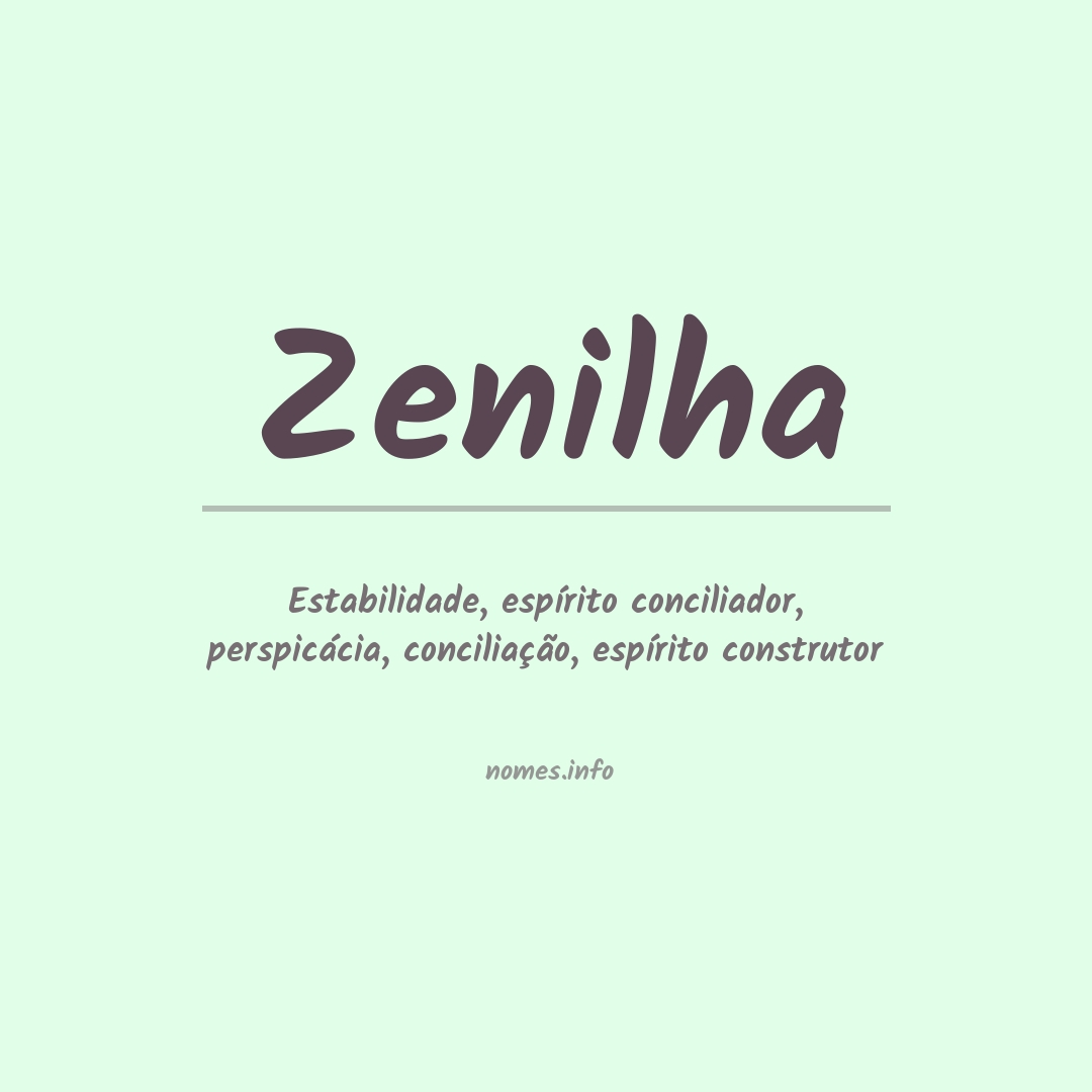 Significado do nome Zenilha