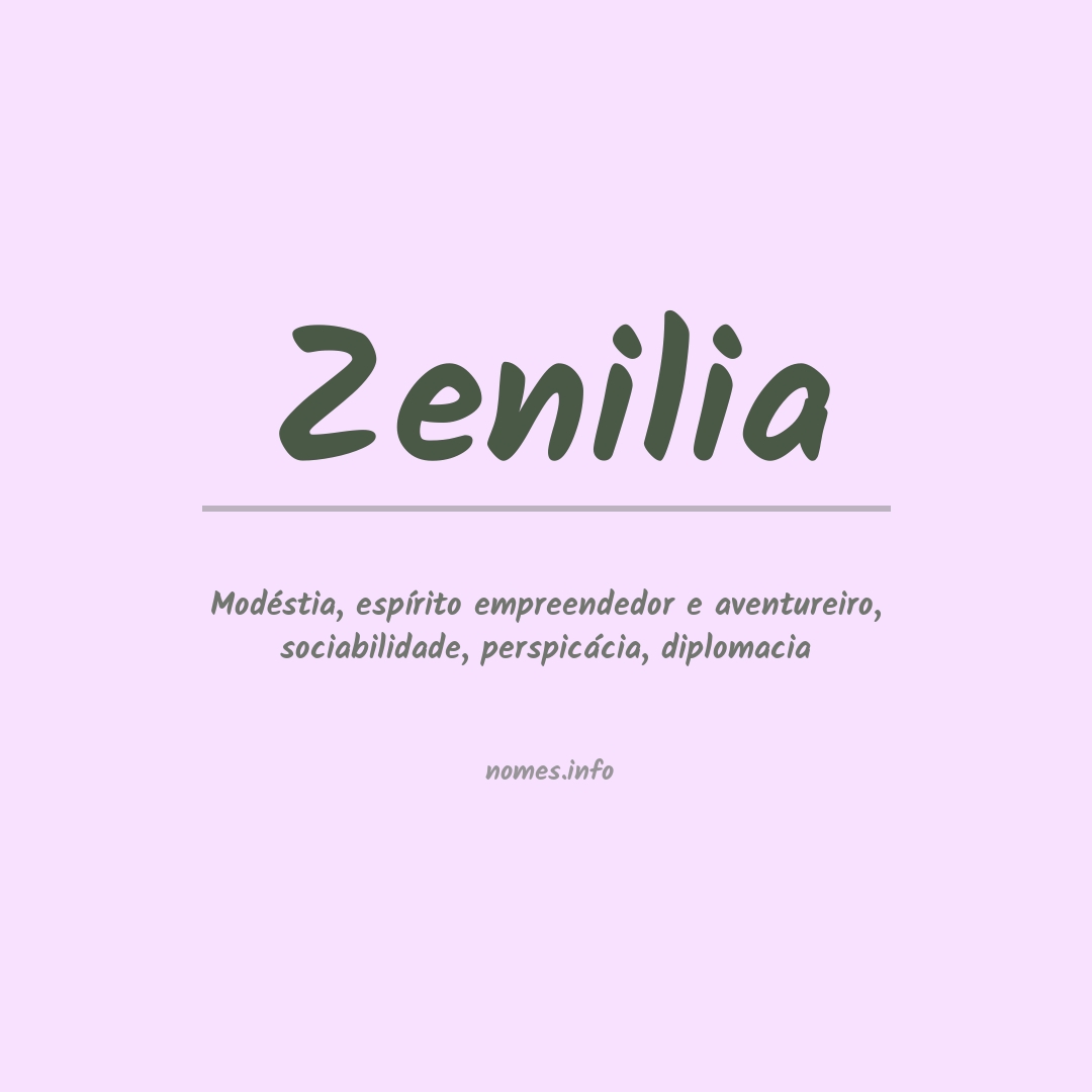 Significado do nome Zenilia