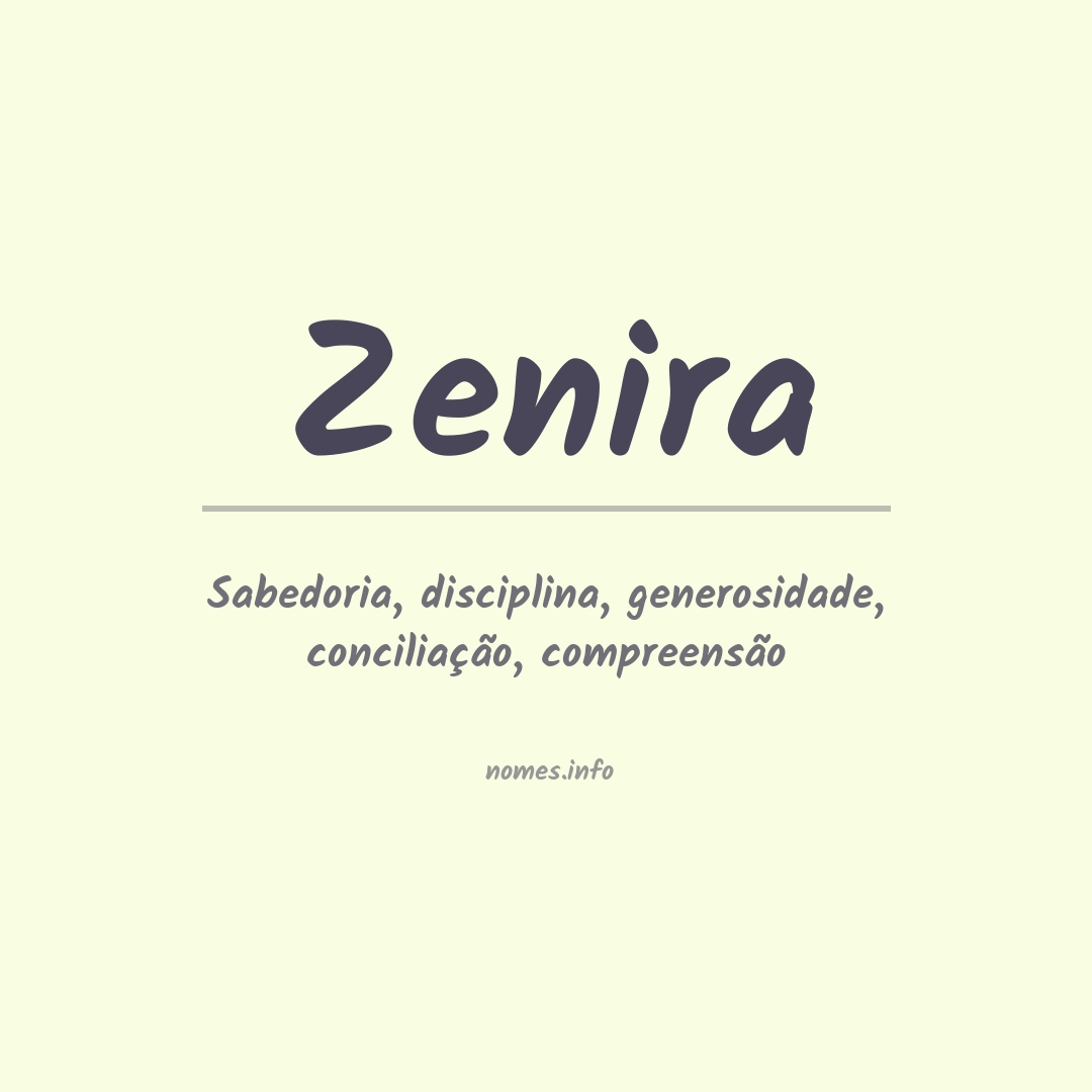 Significado do nome Zenira