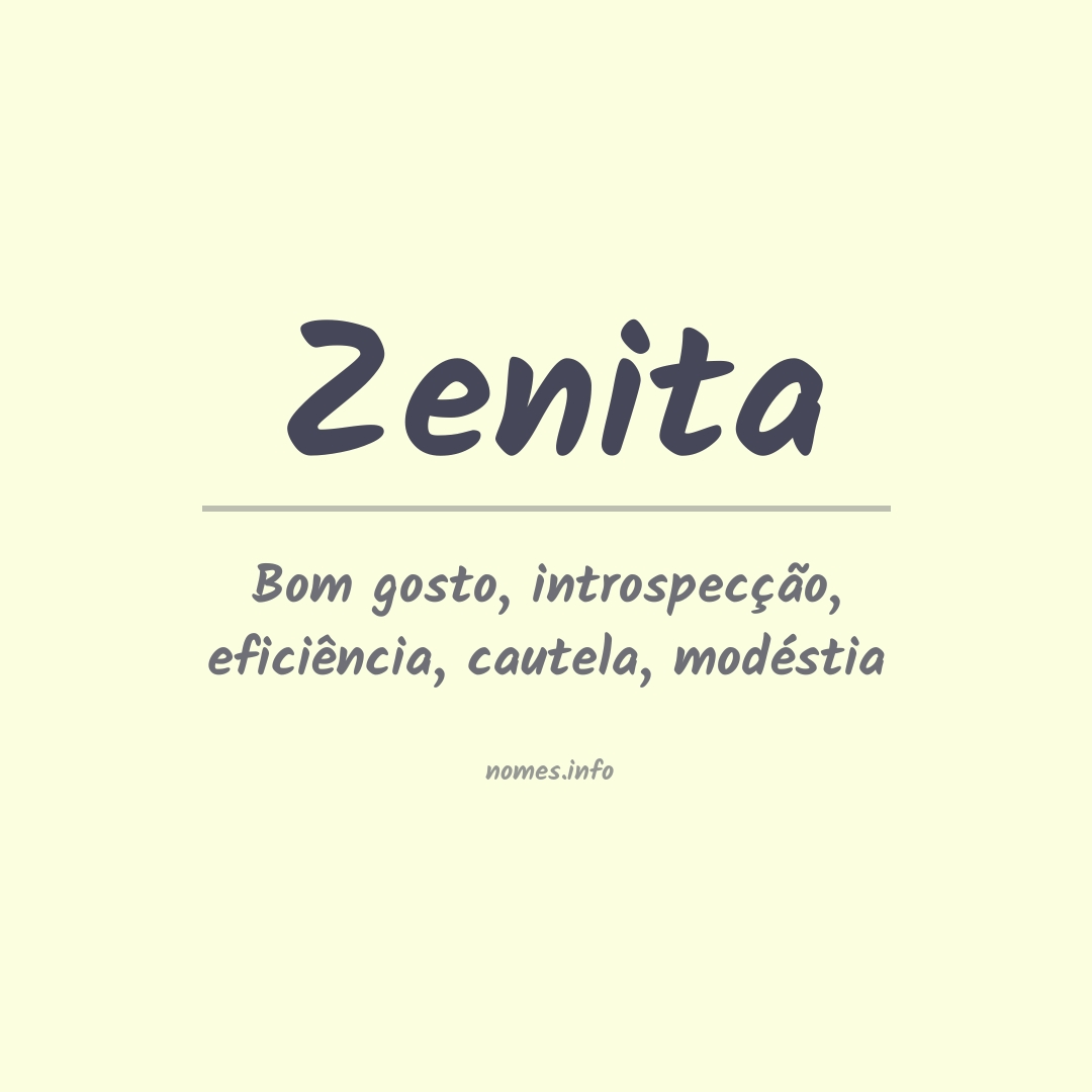Significado do nome Zenita