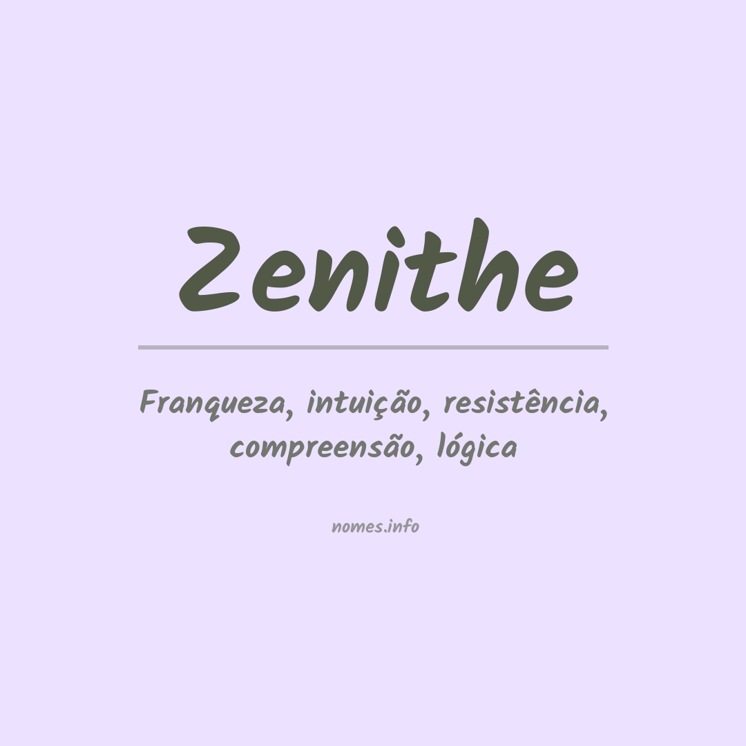 Significado do nome Zenithe