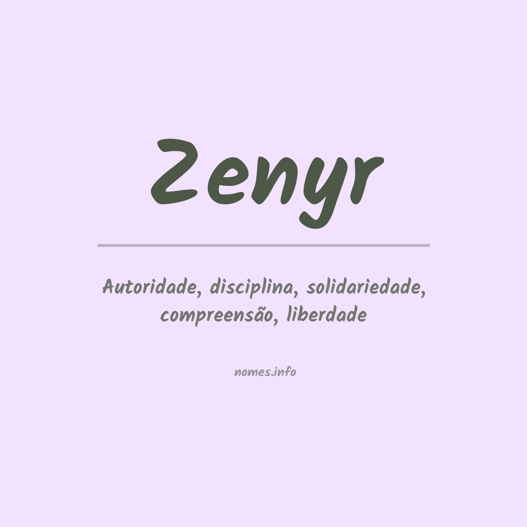 Significado do nome Zenyr