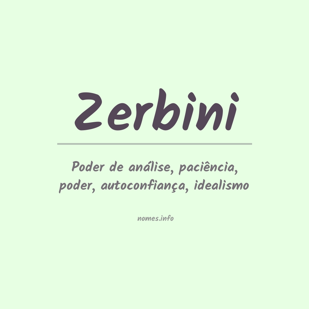 Significado do nome Zerbini