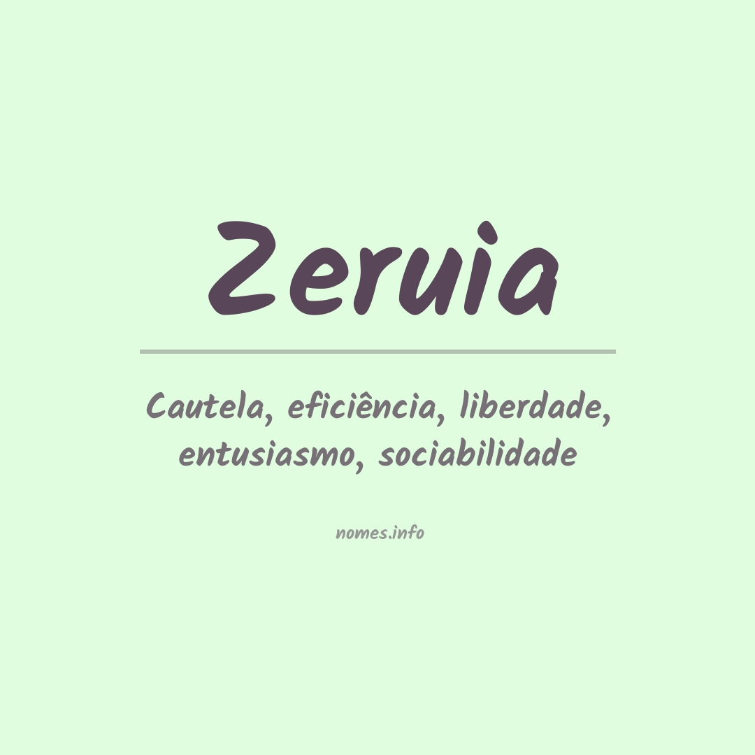 Significado do nome Zeruia