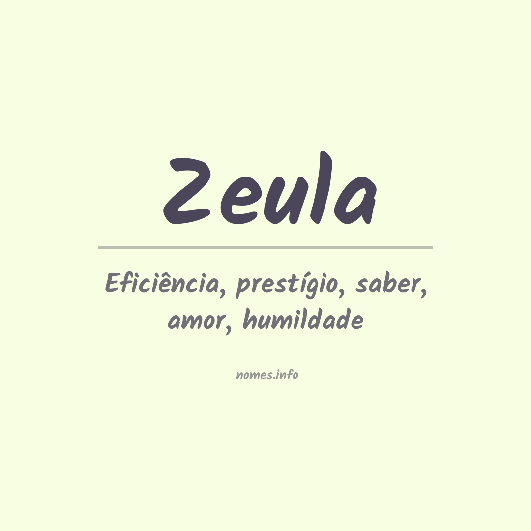 Significado do nome Zeula