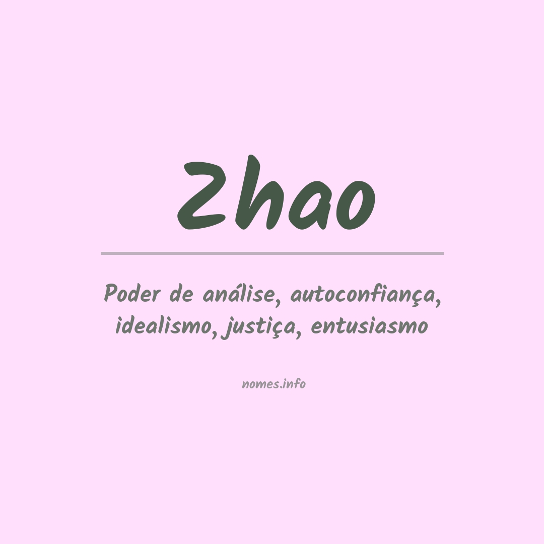 Significado do nome Zhao