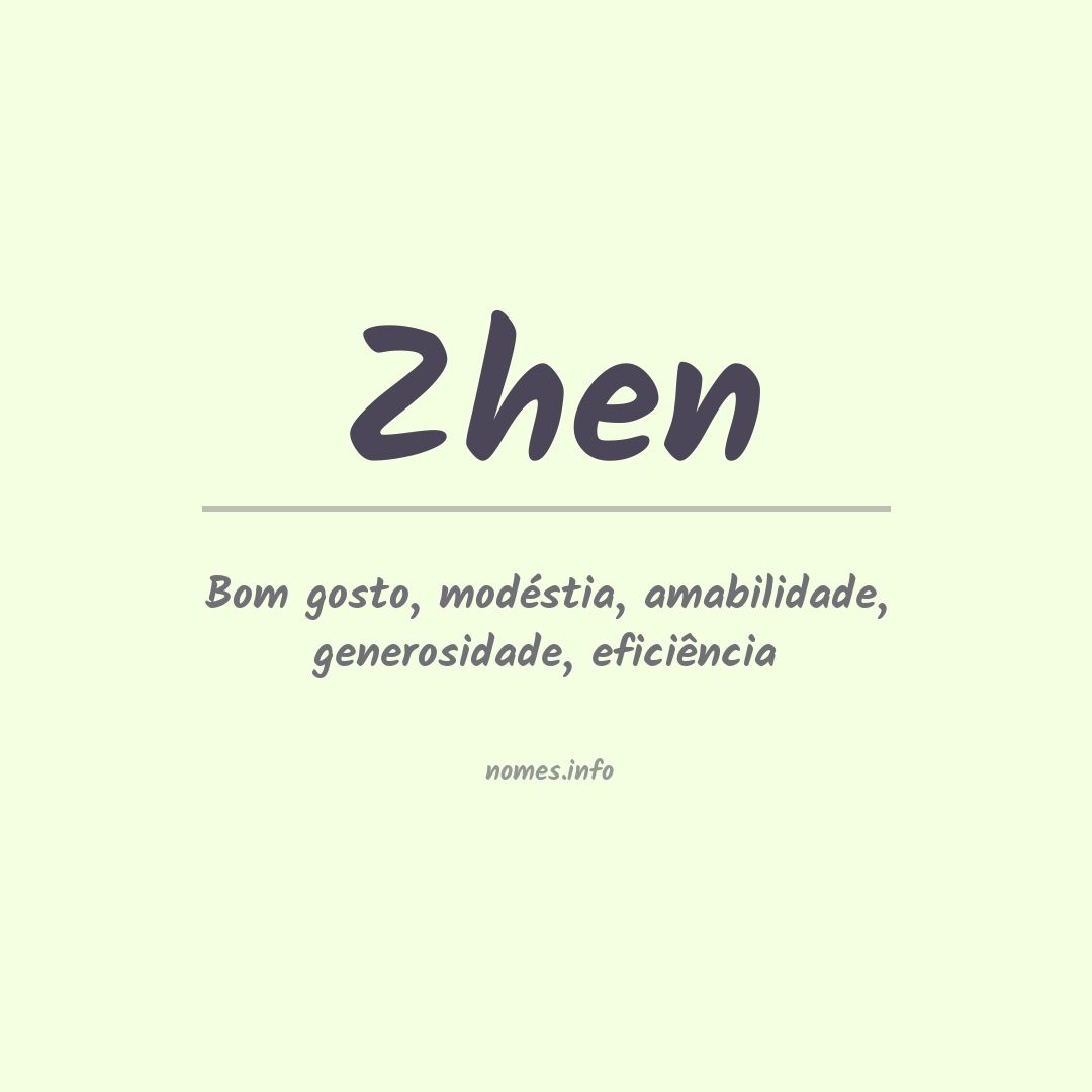 Significado do nome Zhen