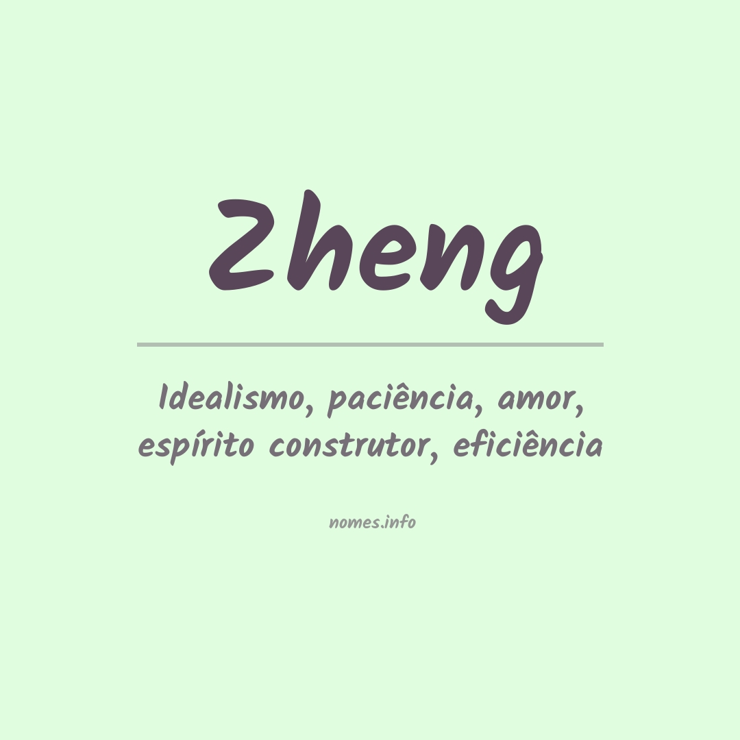 Significado do nome Zheng