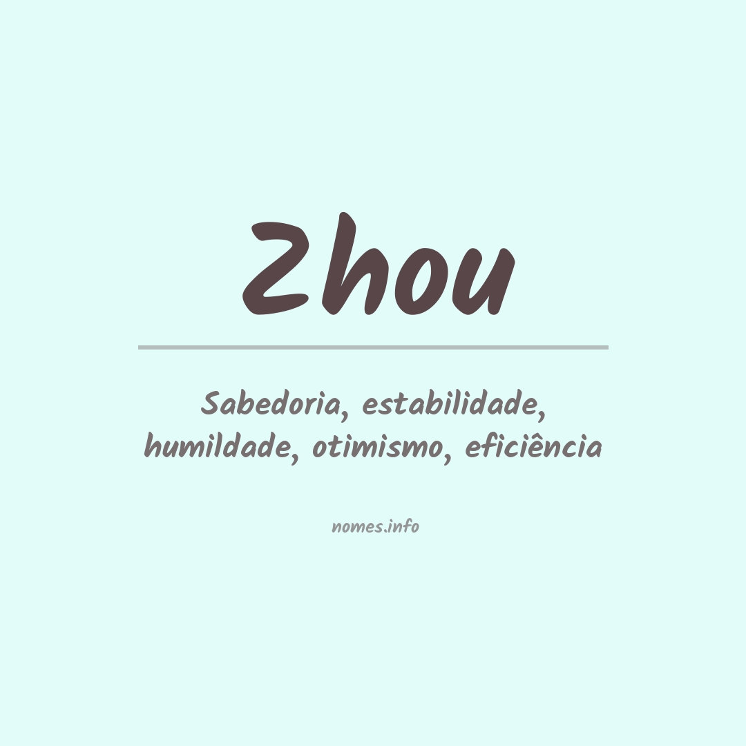 Significado do nome Zhou