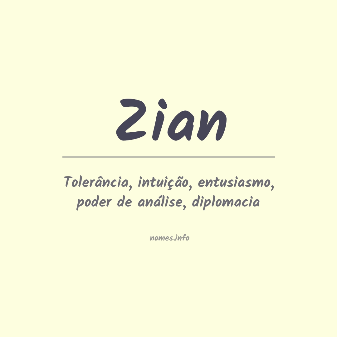 Significado do nome Zian