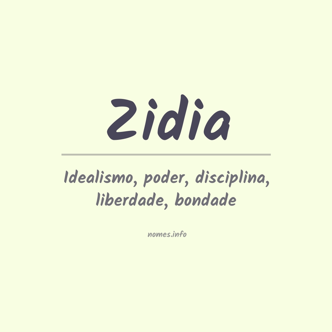 Significado do nome Zidia