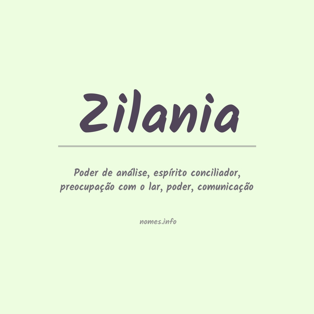 Significado do nome Zilania