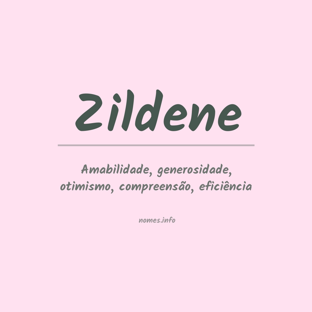Significado do nome Zildene