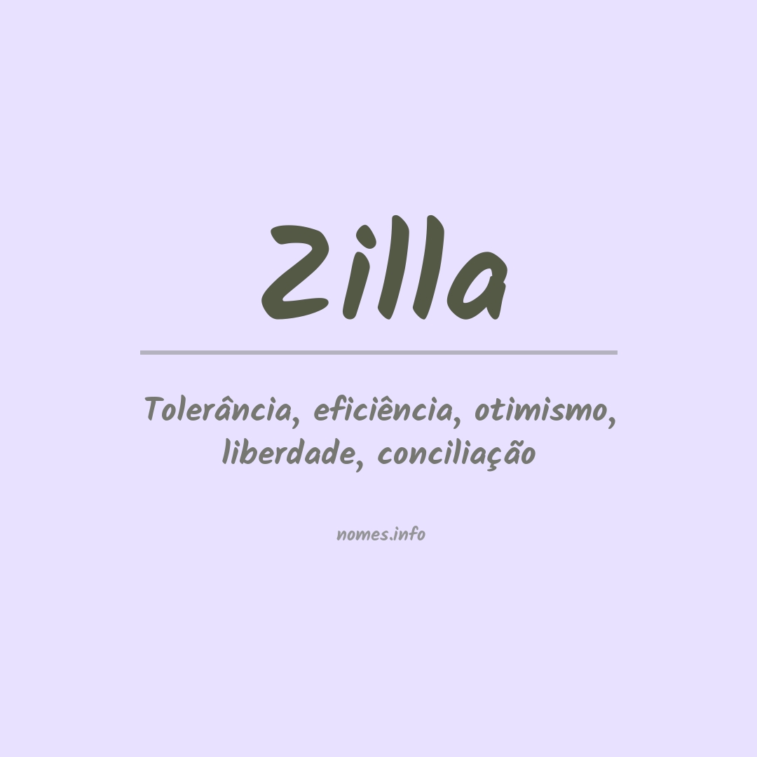 Significado do nome Zilla