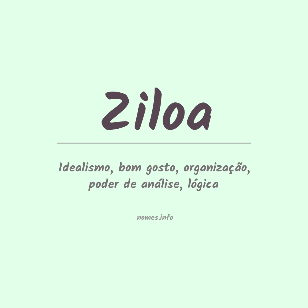 Significado do nome Ziloa