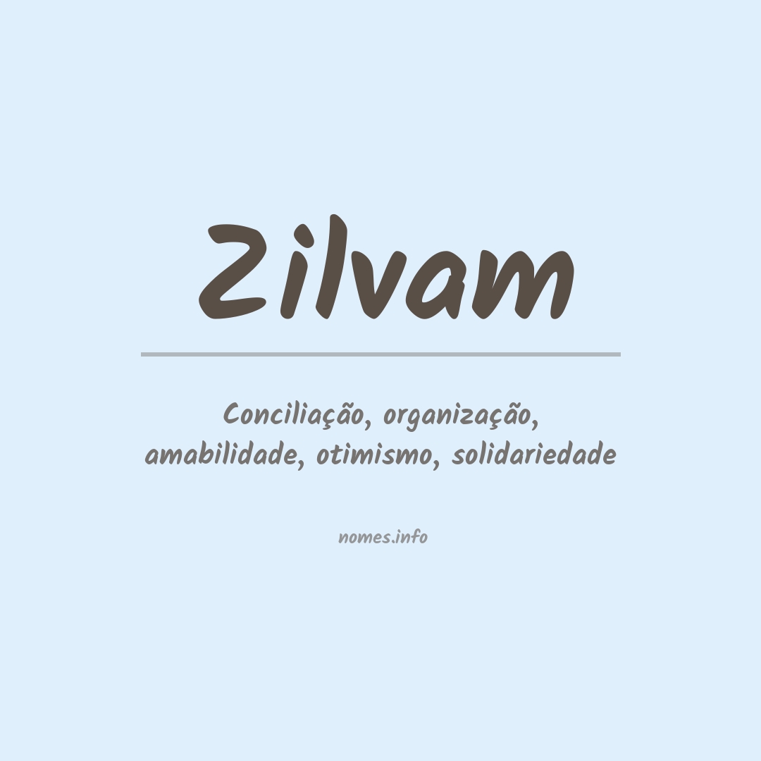 Significado do nome Zilvam Significado do nome Zilvam