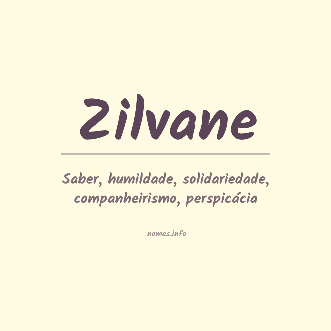 Significado do nome Zilvane