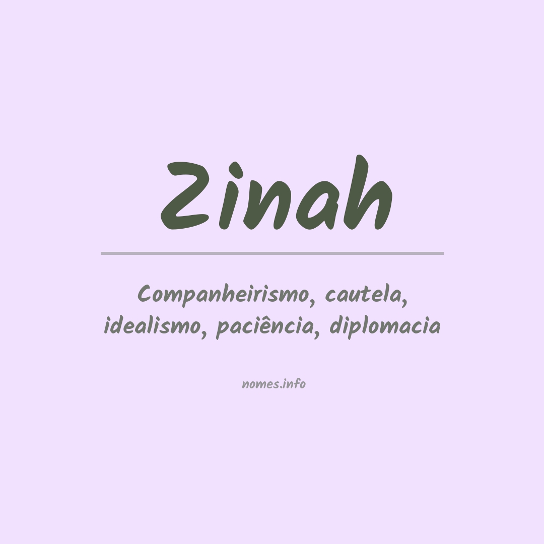 Significado do nome Zinah