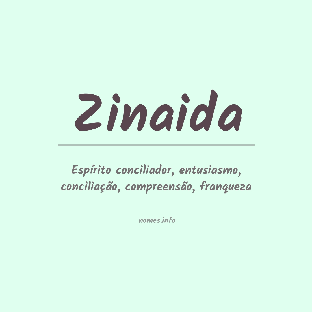 Significado do nome Zinaida