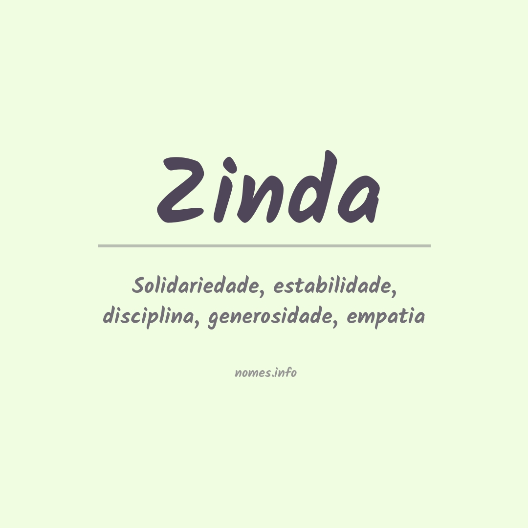 Significado do nome Zinda