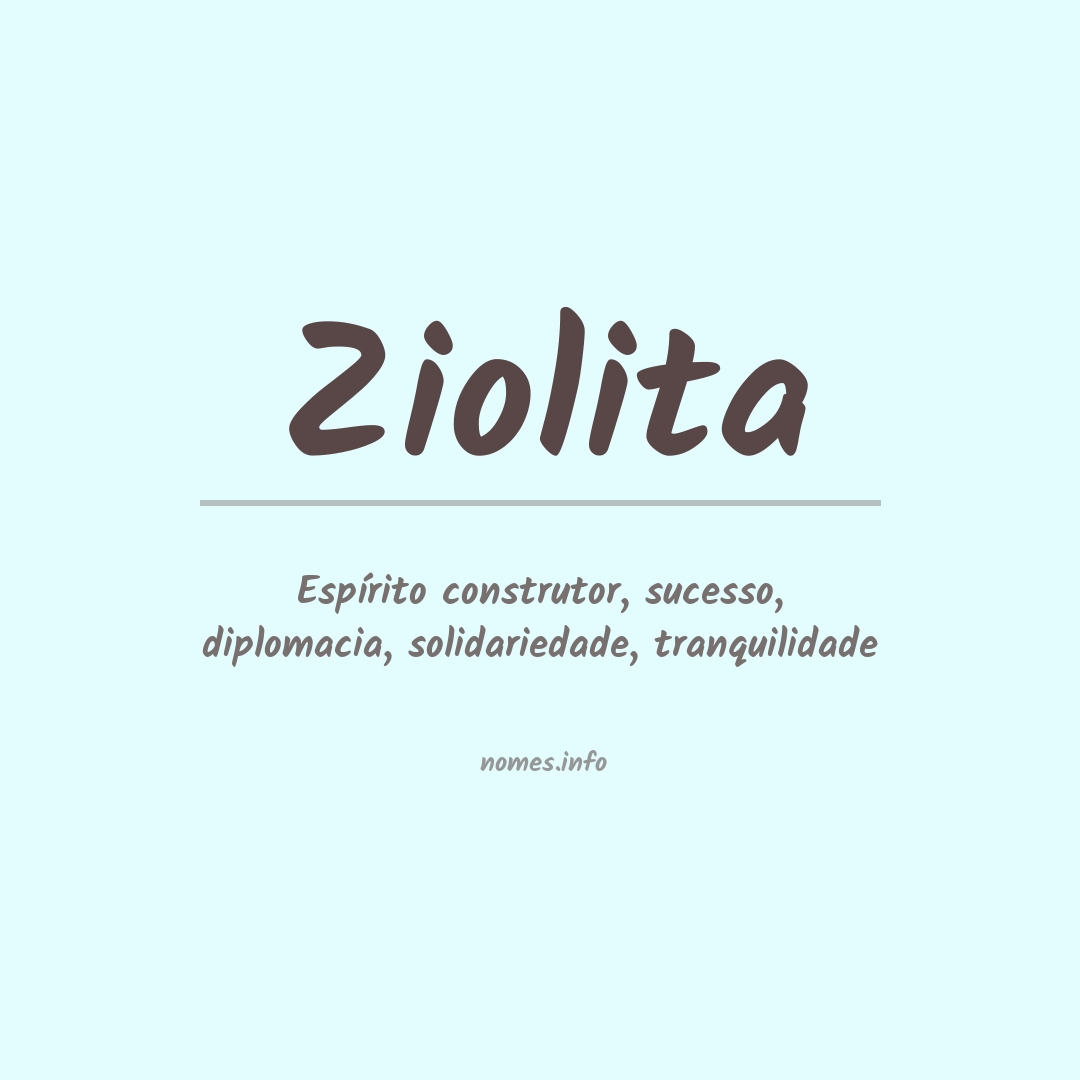 Significado do nome Ziolita