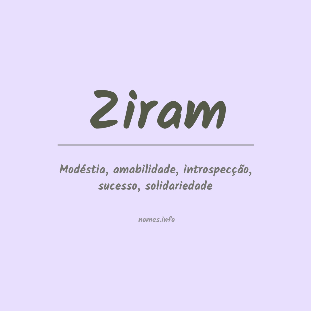 Significado do nome Ziram