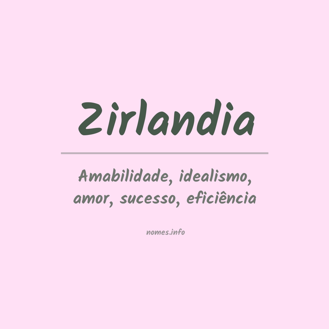 Significado do nome Zirlandia