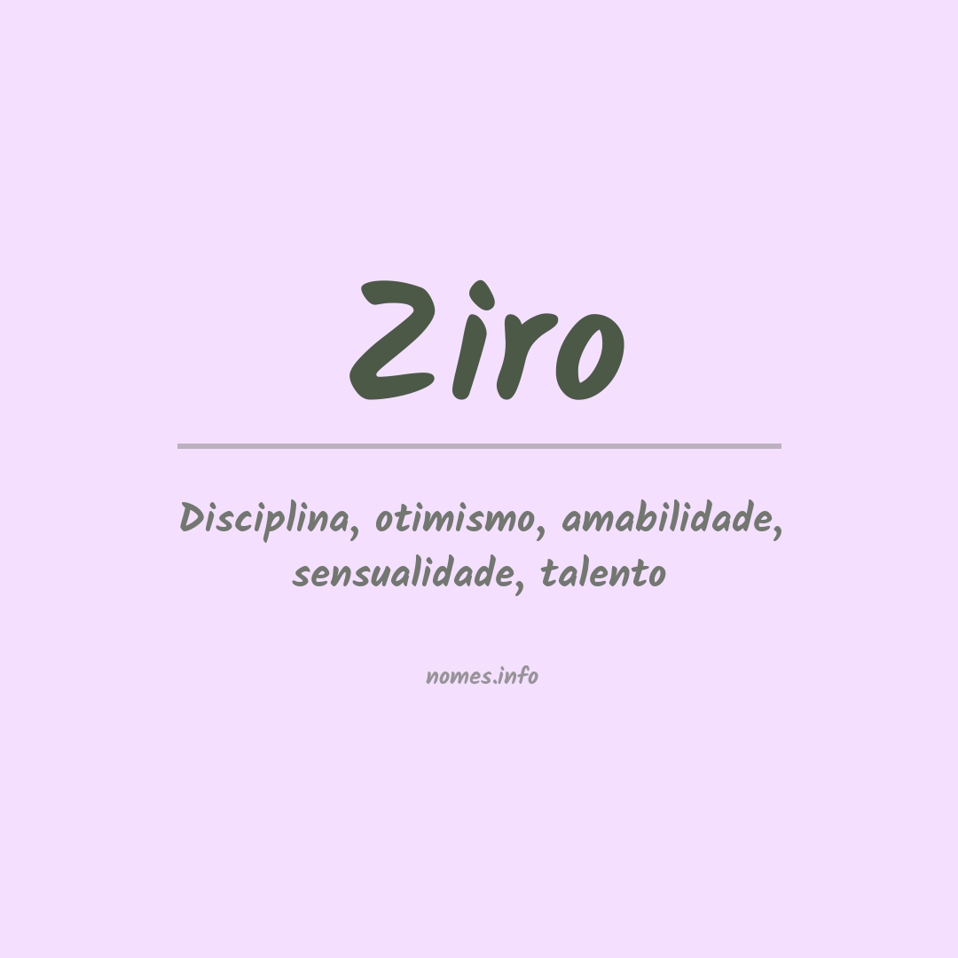 Significado do nome Ziro
