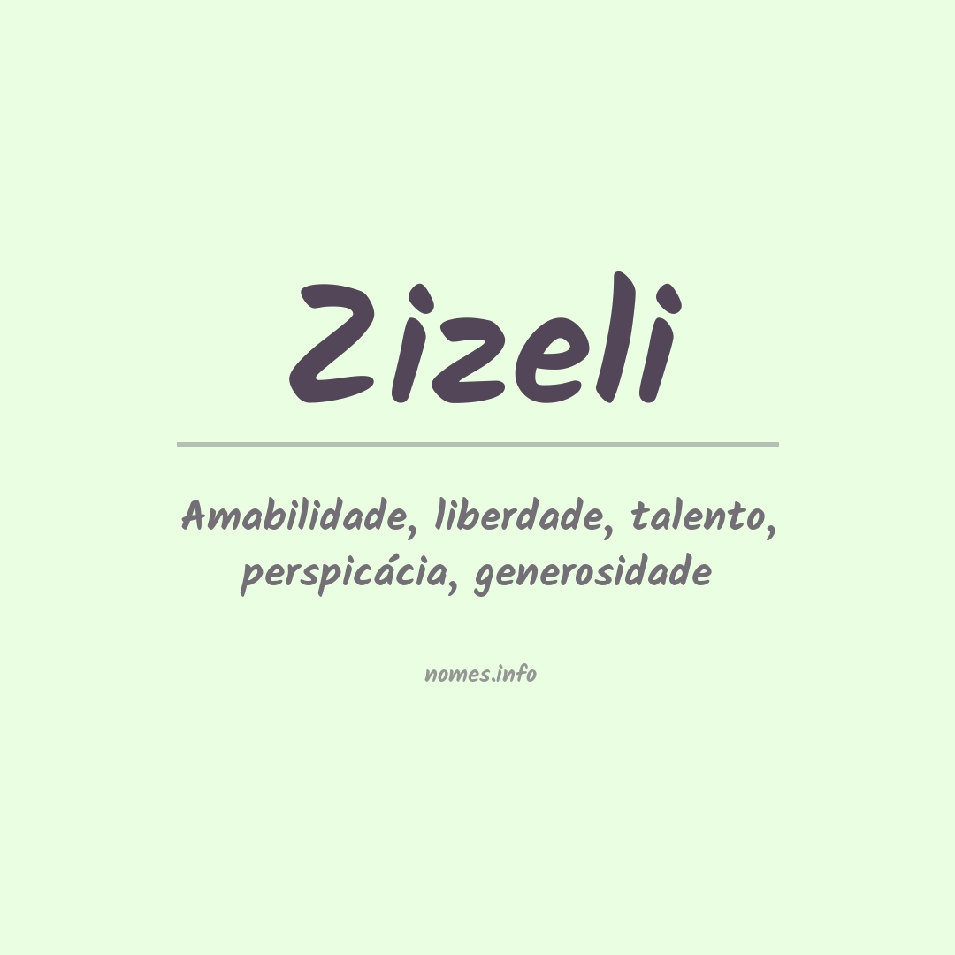 Significado do nome Zizeli