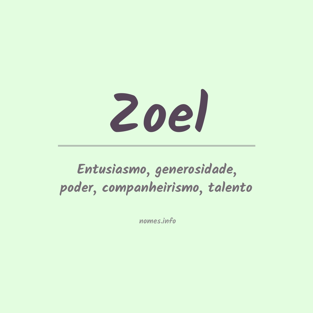 Significado do nome Zoel