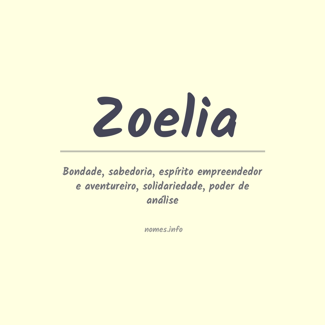Significado do nome Zoelia