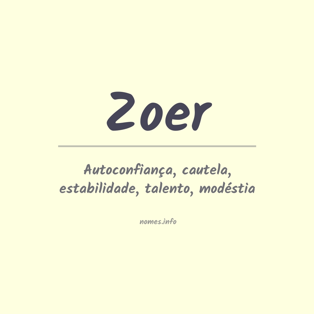 Significado do nome Zoer