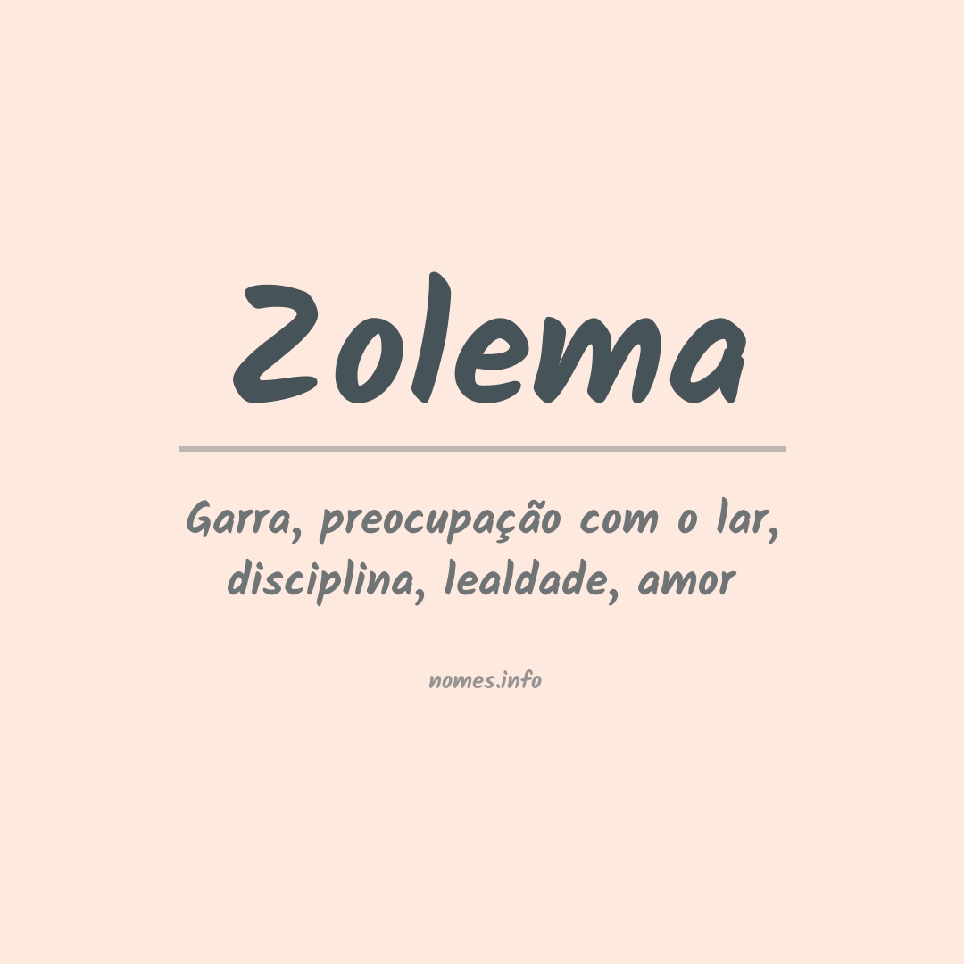 Significado do nome Zolema