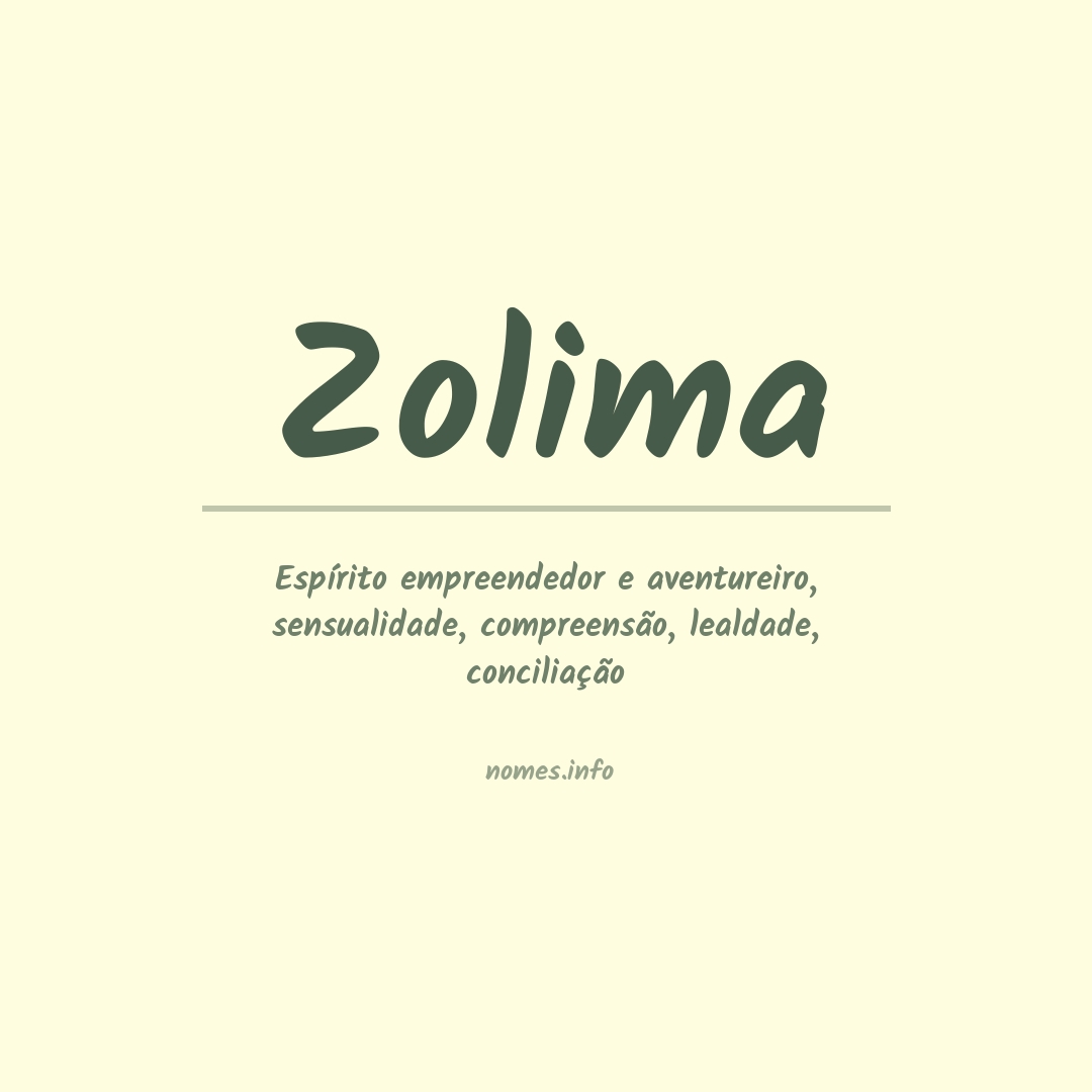 Significado do nome Zolima