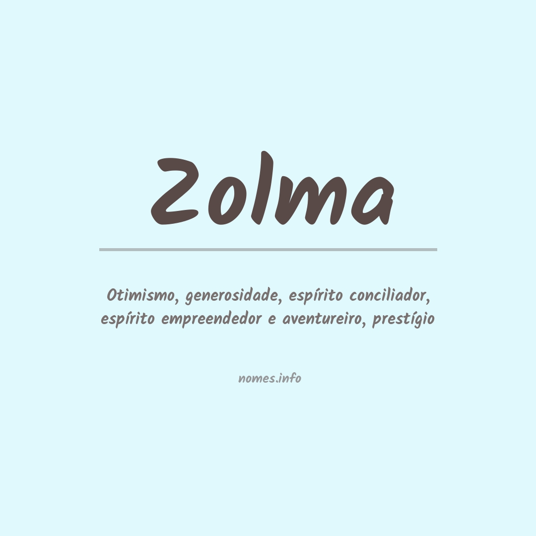 Significado do nome Zolma