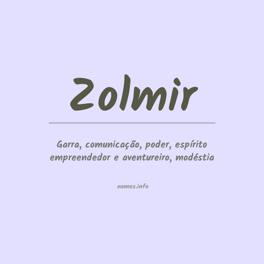 Significado do nome Zolmir