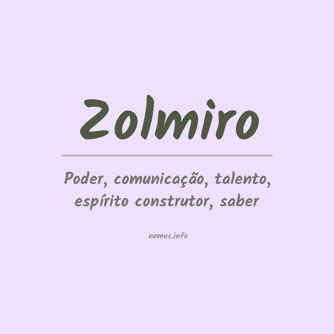 Significado do nome Zolmiro