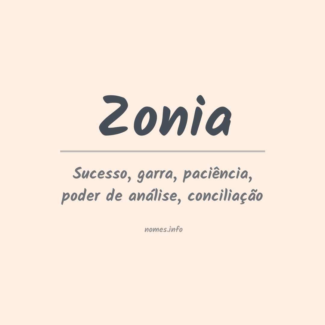 Significado do nome Zonia