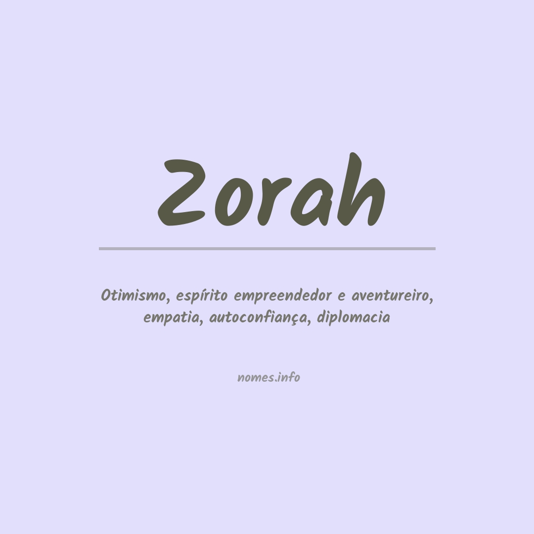 Significado do nome Zorah