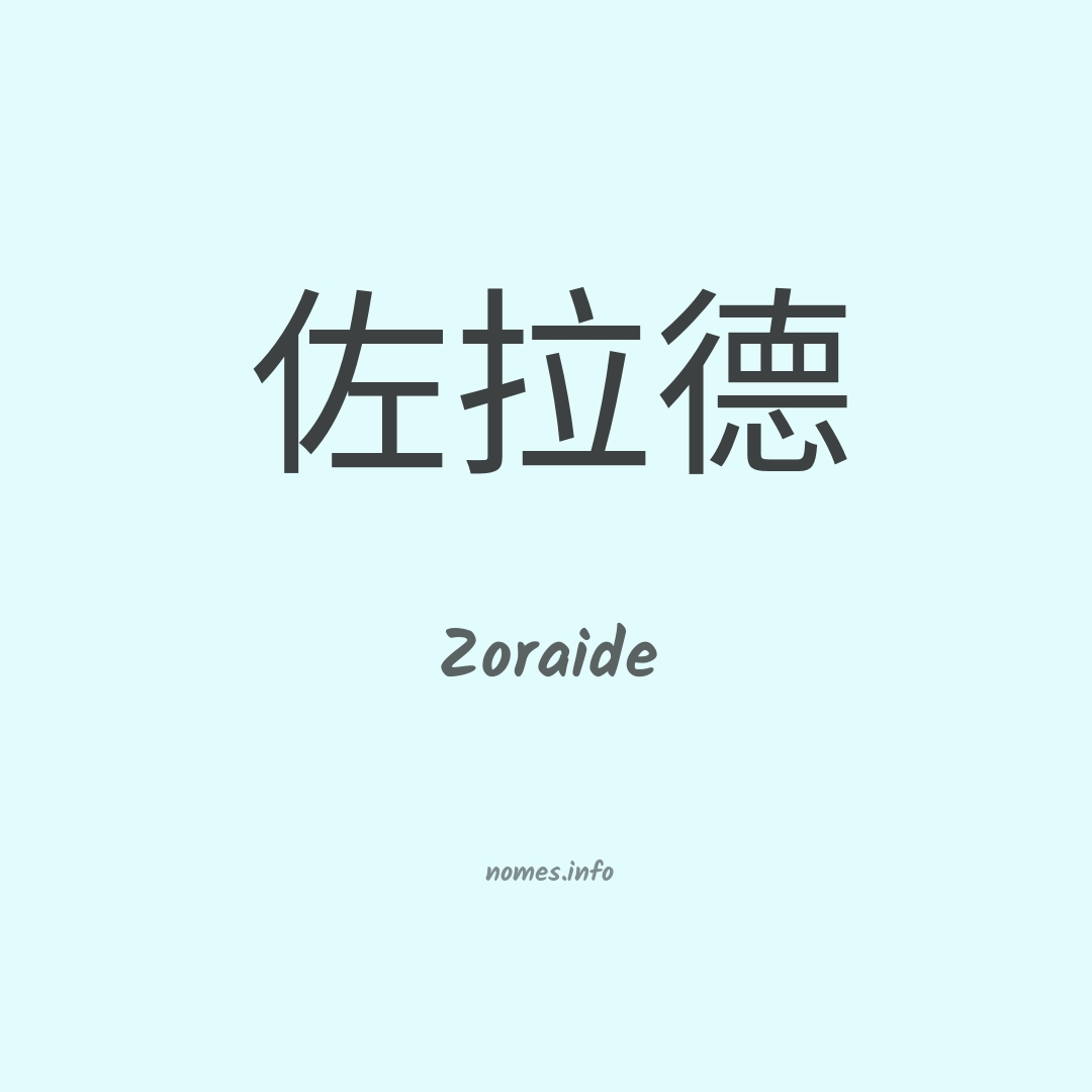 Zoraide em chinês