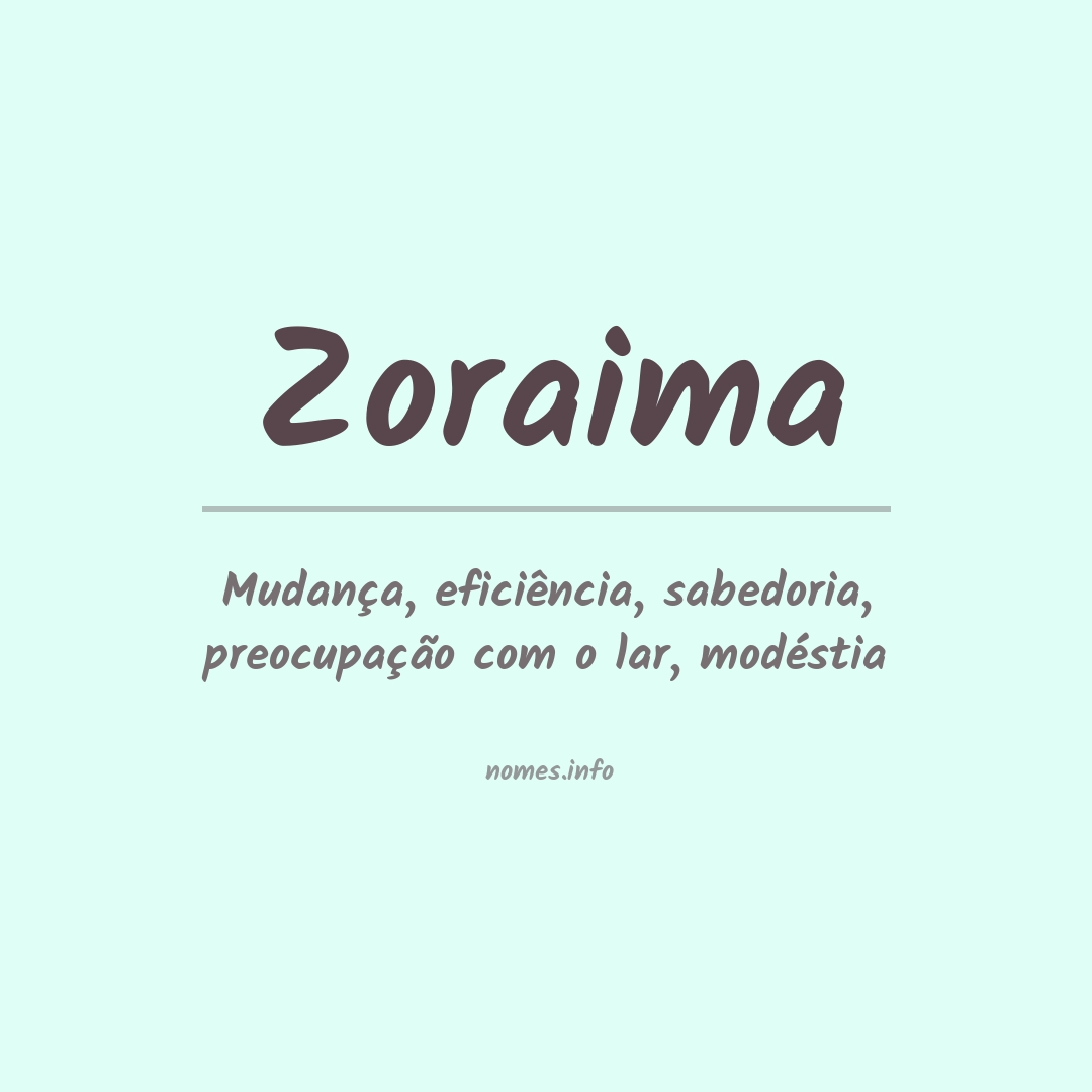 Significado do nome Zoraima