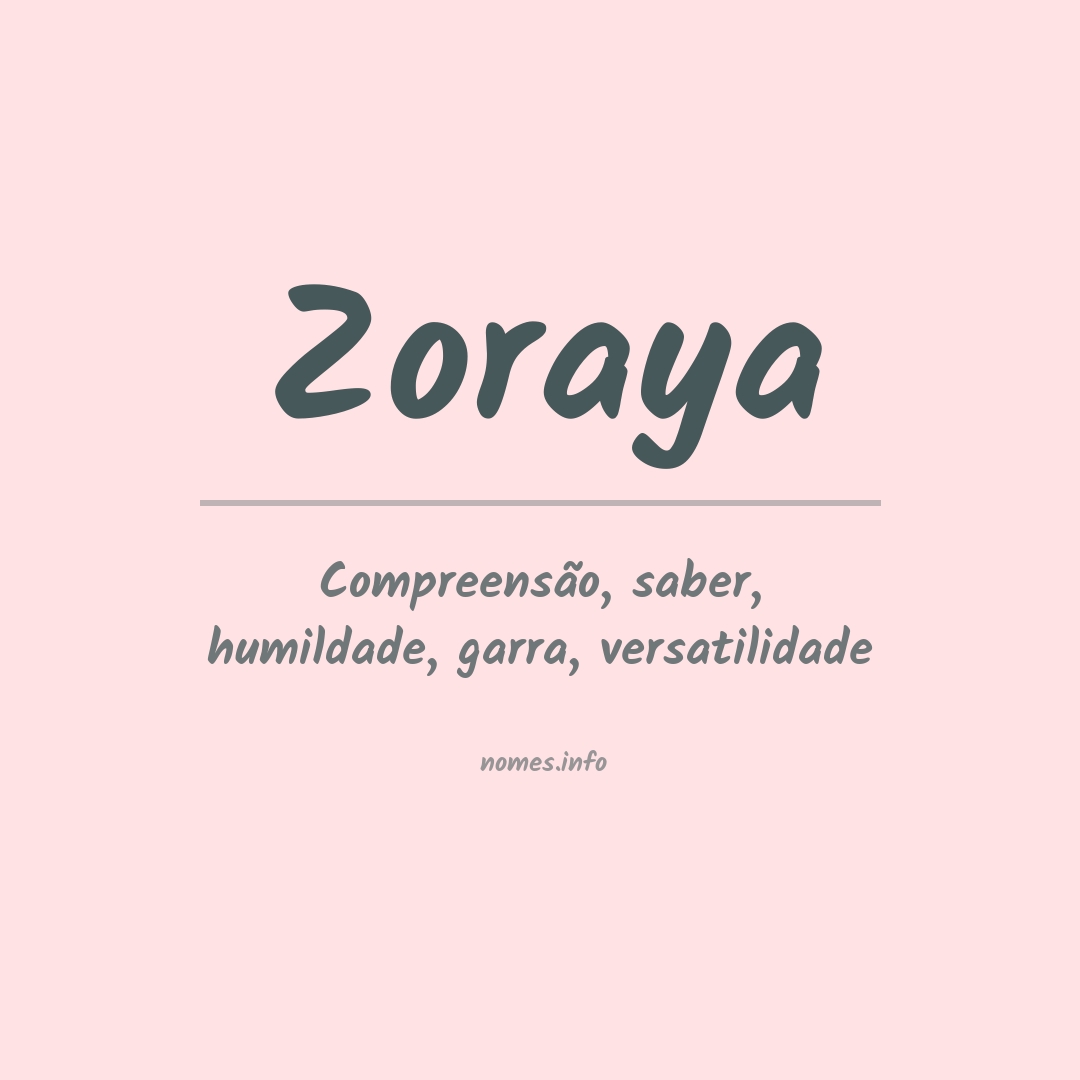 Significado do nome Zoraya