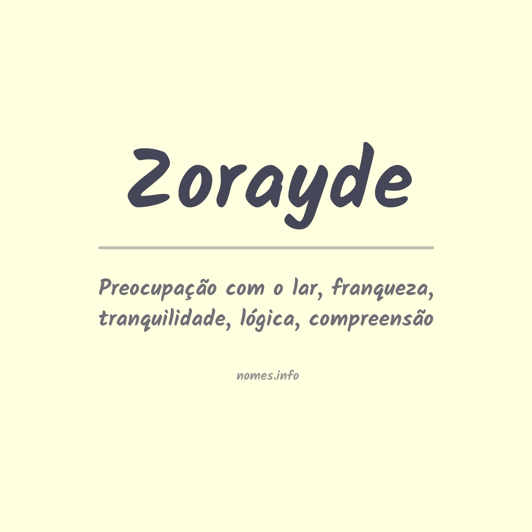 Significado do nome Zorayde
